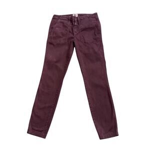 J. Crew Size 27 Wine Purple Skinny Pants Cotton Lyocell Stretch